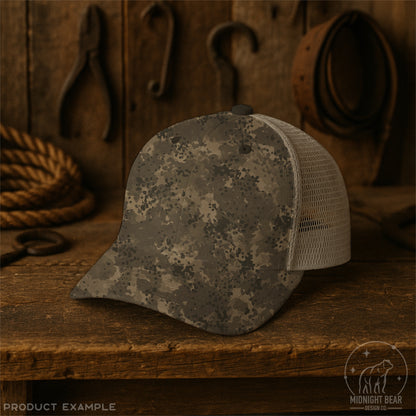 Fragmented Terrain Camo Seamless Pattern Olive Green