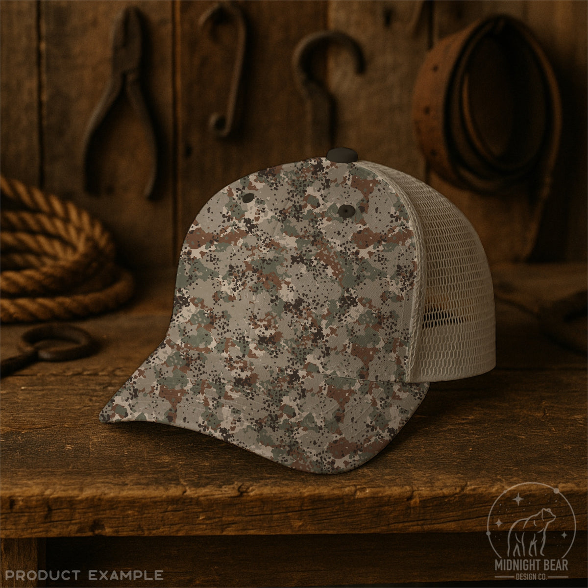 Western Dryland Fragmented Terrain Camo Seamless Pattern