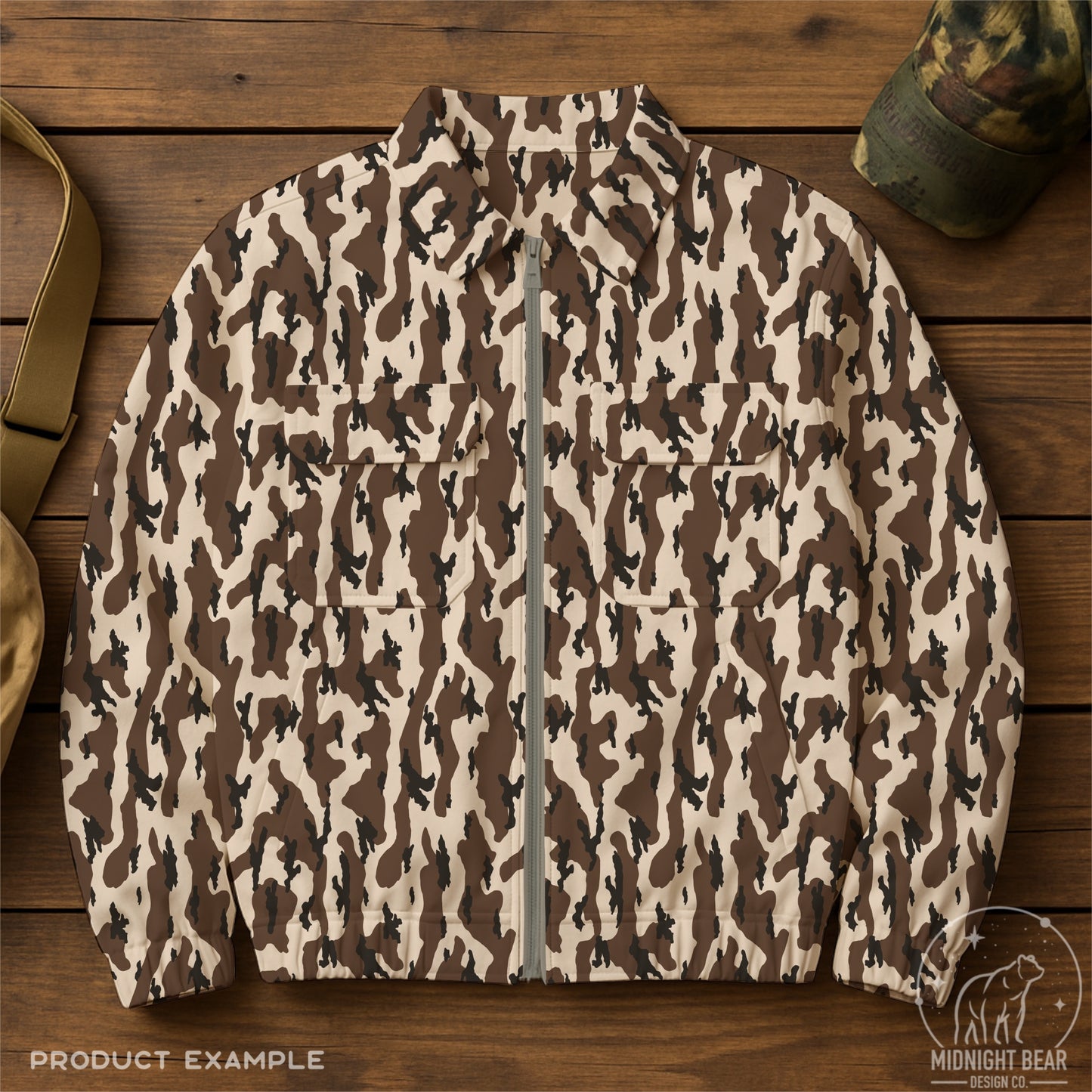 Bottomland Style Camo Seamless Pattern | Neutral Tan Brown Hunting Camouflage