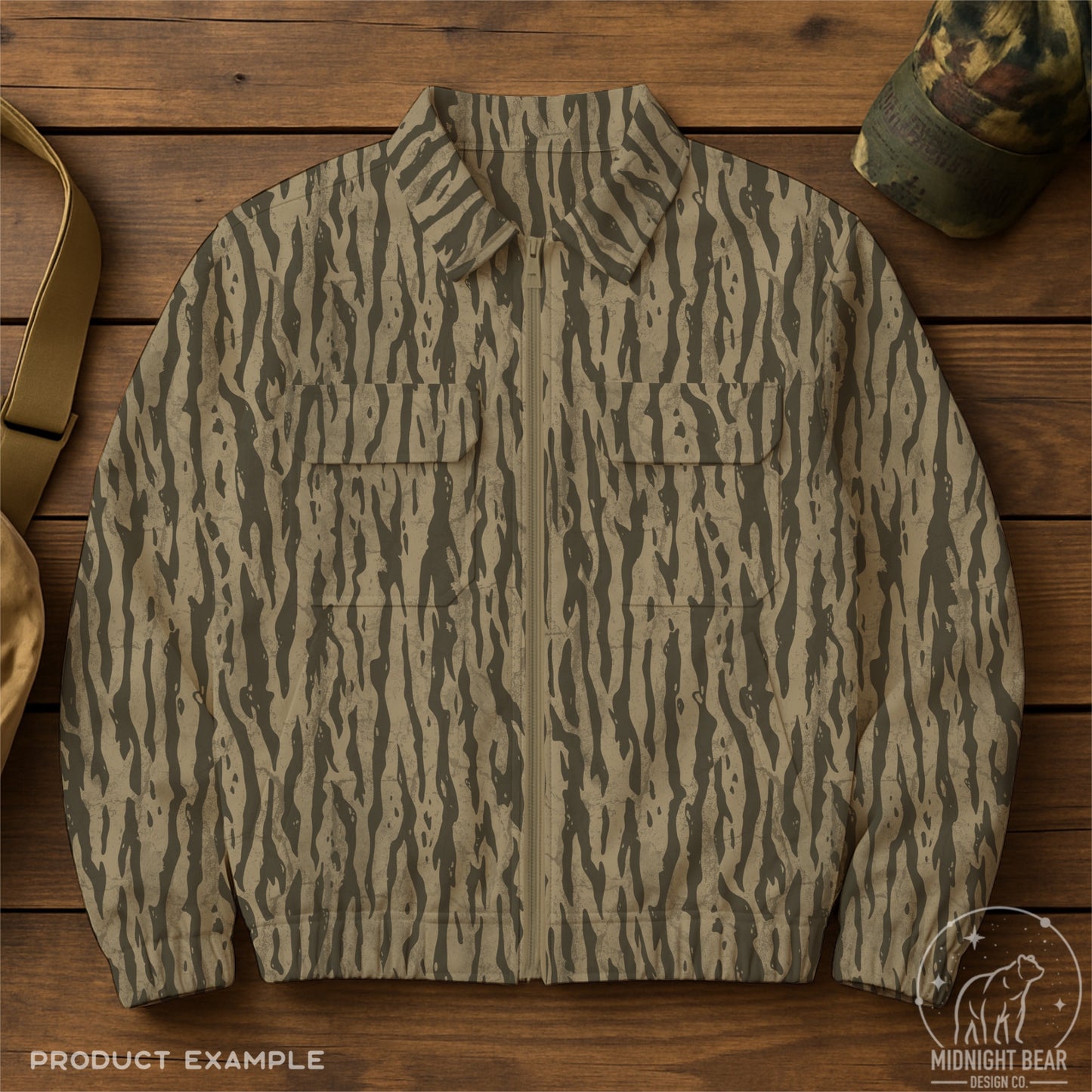 Moss Green Bark Camo Seamless Pattern