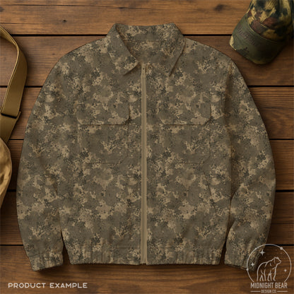 Fragmented Terrain Camo Seamless Pattern Olive Green