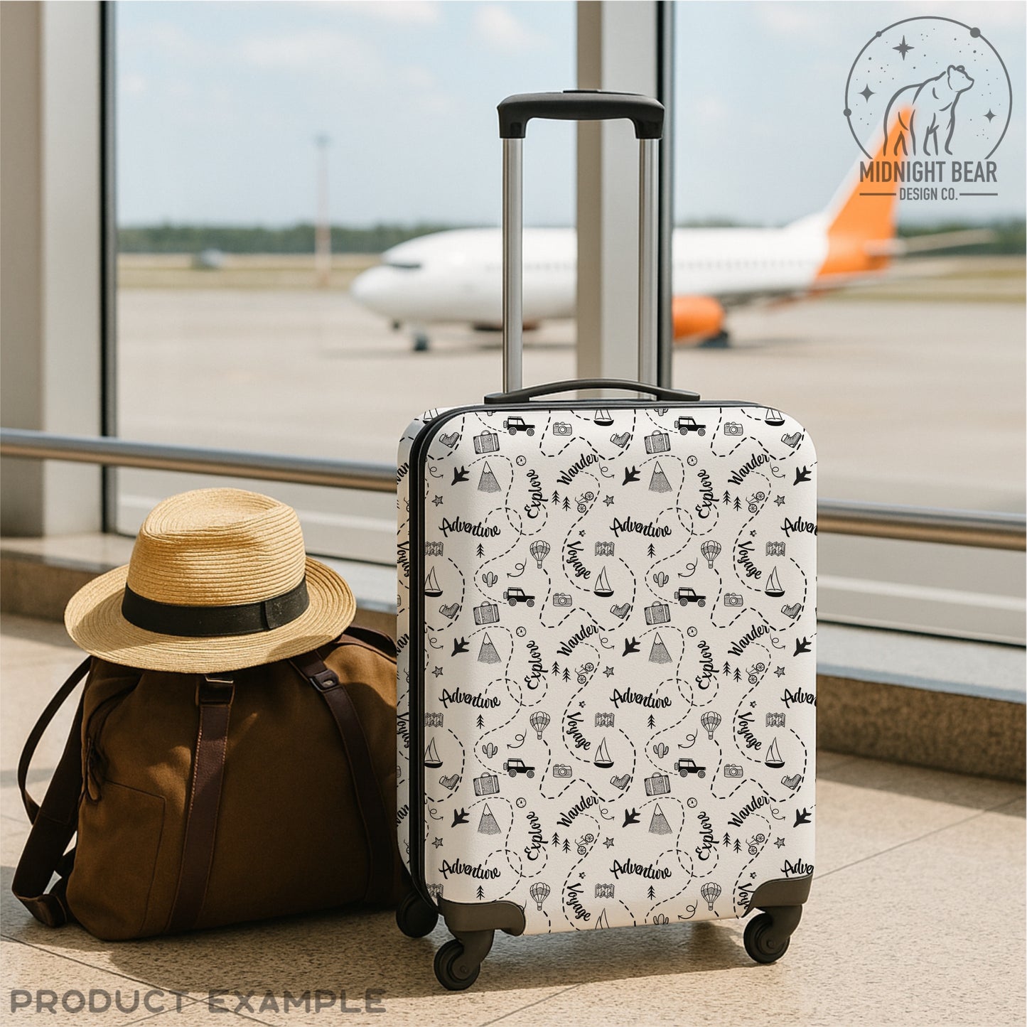 Adventure Doodle Seamless Pattern | Travel Digital Paper, Wanderlust Fabric Design, Explore & Voyage Scrapbook Background, Hand drawn