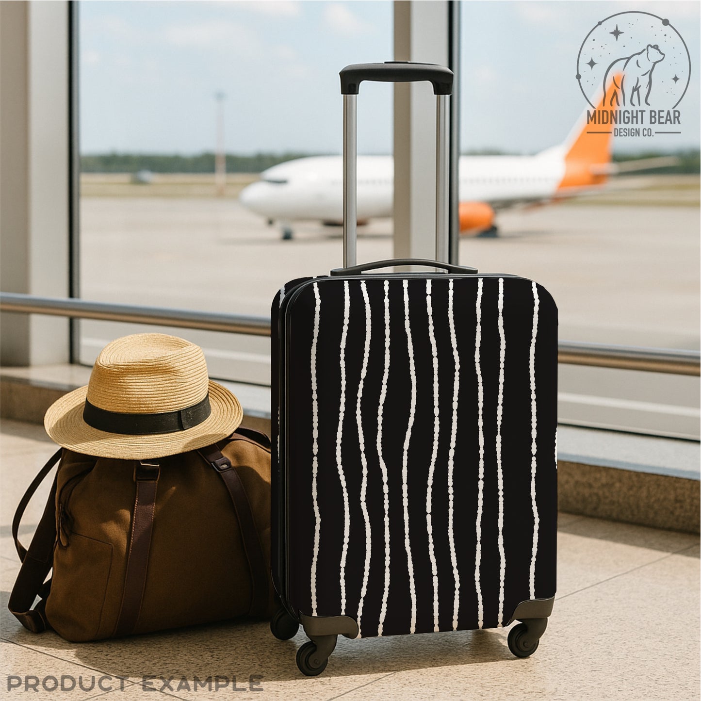 Blotted Wavy Stripe Seamless Pattern | Black and White Digital Paper, Hand Drawn Line Fabric, Modern Minimal Scrapbook Background,