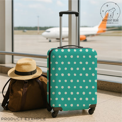 Teal Inky Polka Dot Seamless Pattern