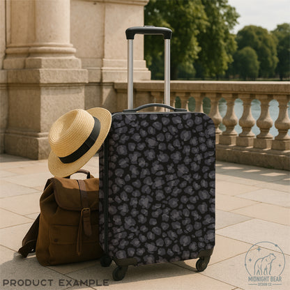 Black and Grey Leopard Print Seamless Pattern | Neutral Leopard Animal Print Design | Minimal Safari Fabric, Wallpaper, Digital Paper