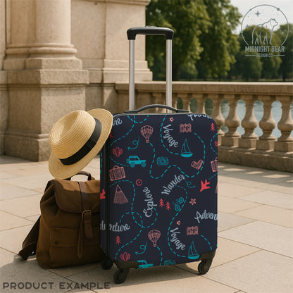 Adventure Doodle Seamless Pattern | Travel Digital Paper, Wanderlust Fabric Design, Explore & Voyage Scrapbook Background, Hand drawn