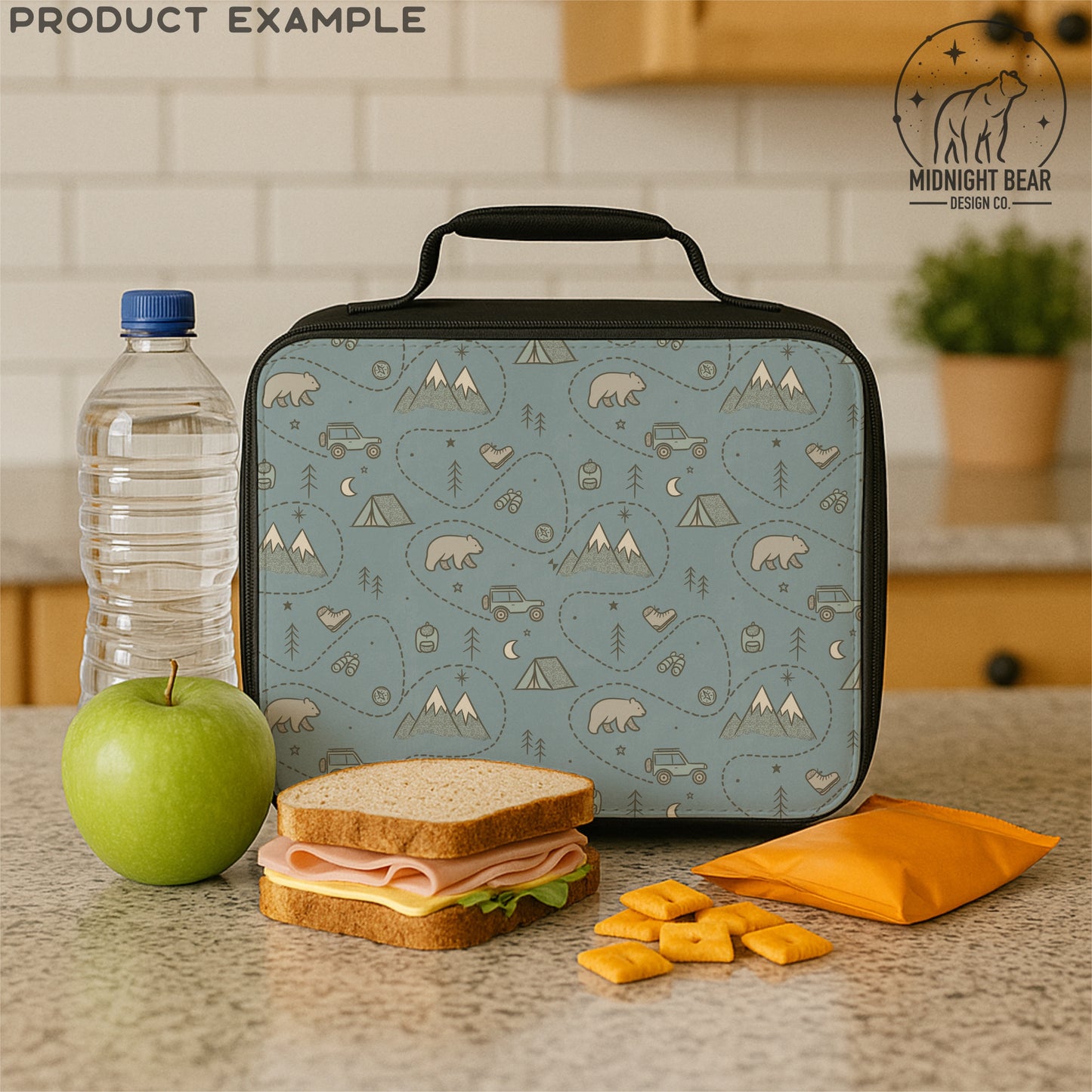 Adventure Camping Seamless Pattern | Explore Outdoors Illustration | Bear Mountain Camp Jeep Kids Pattern for Fabric, Crafts, Scrapbooking