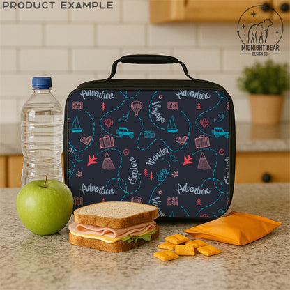 Adventure Doodle Seamless Pattern | Travel Digital Paper, Wanderlust Fabric Design, Explore & Voyage Scrapbook Background, Hand drawn