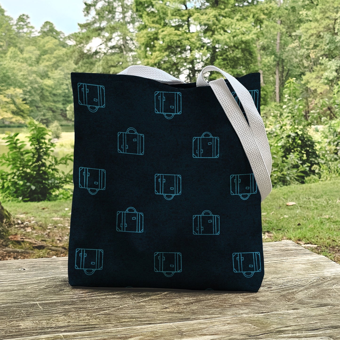 Blue Suitcase Seamless Pattern, Minimal Travel Line Art Design, Adventure Fabric, Wallpaper, Digital Paper, Scrapbook, Luggage pattern