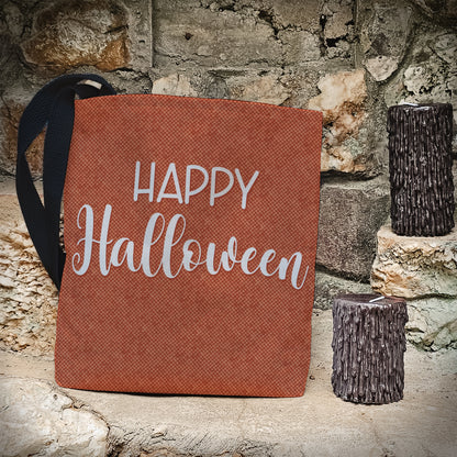 Cute Orange Happy Halloween Trick or Treat Bag –  13” Tote for Kids or Halloween Lovers