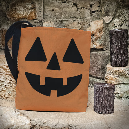 Orange Jack-O’-Lantern Trick or Treat Bag – 13" Halloween Tote