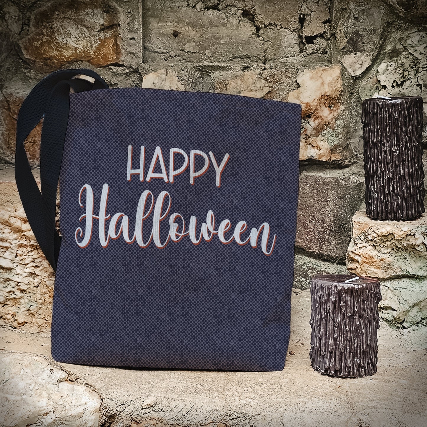 Purple Happy Halloween Trick or Treat Bag – 13" Halloween Tote for Kids or Halloween Lovers