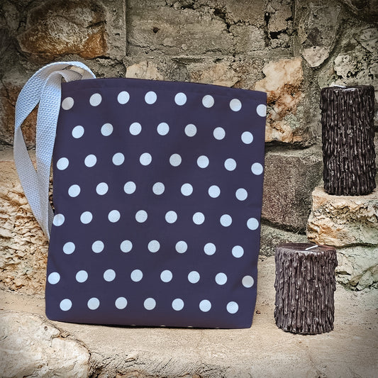 Purple Polka-dotted tote bag – 13” Tote for Kids or Halloween Lovers.