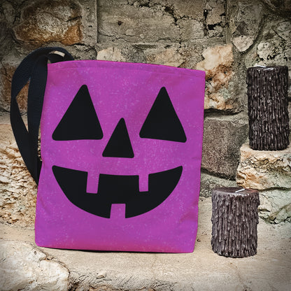 Pink Jack-O’-Lantern Trick or Treat Bag – 13" Halloween Tote