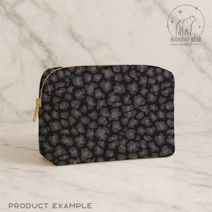 Black and Grey Leopard Print Seamless Pattern | Neutral Leopard Animal Print Design | Minimal Safari Fabric, Wallpaper, Digital Paper