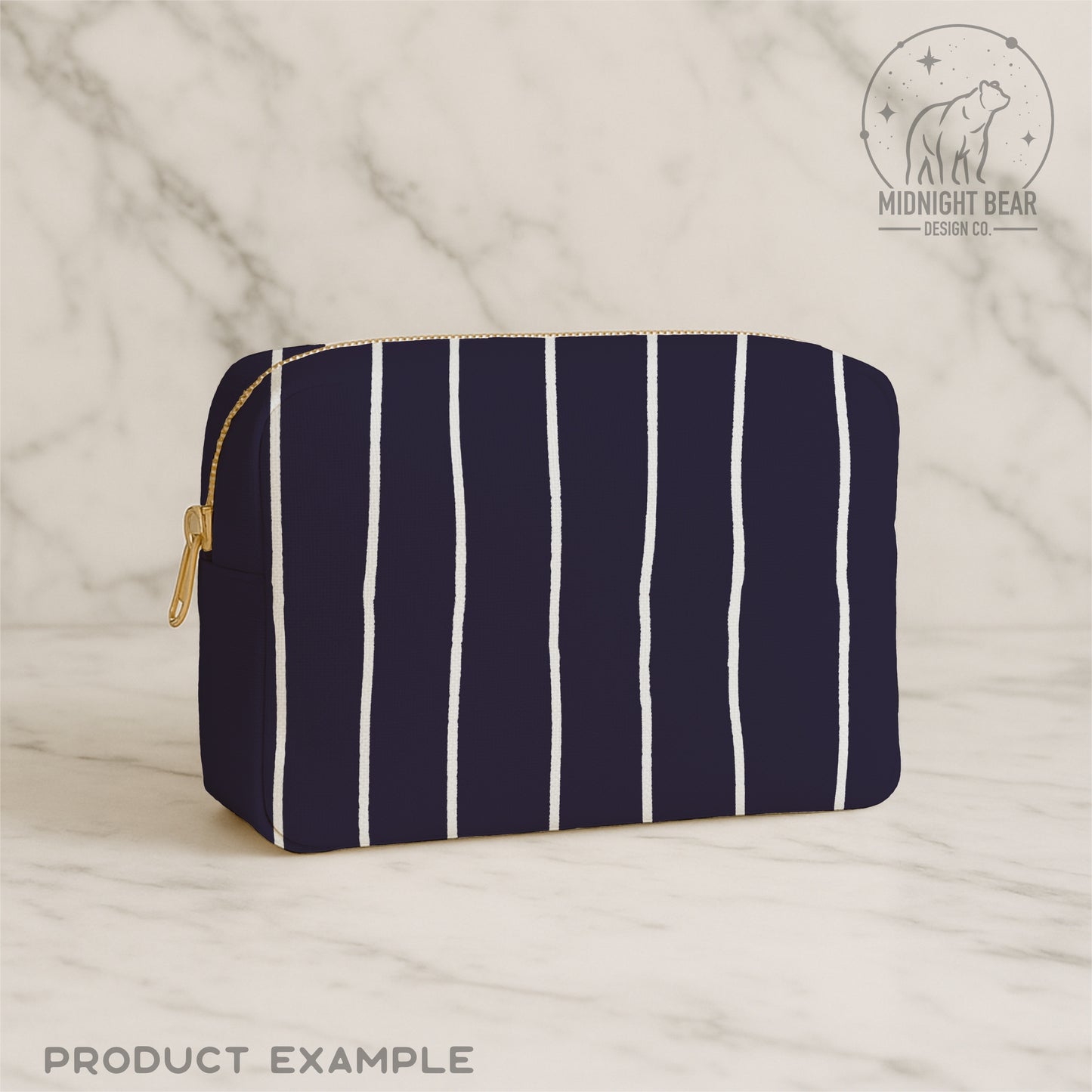 Navy Blue Wavy Stripe Seamless Pattern