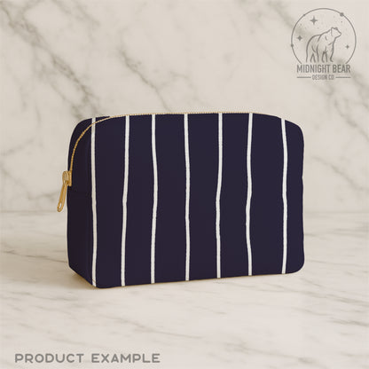 Navy Blue Wavy Stripe Seamless Pattern