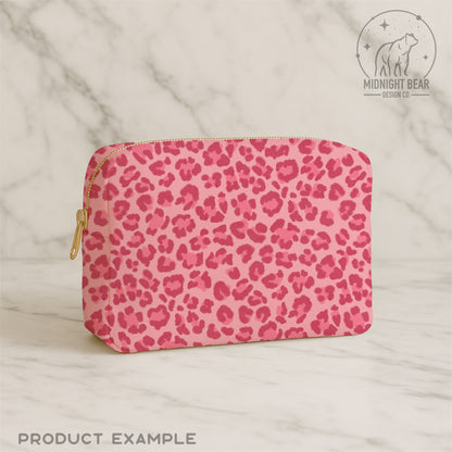 Pink Leopard Print Seamless Pattern | Hot Pink Animal Print Digital Paper, Coquette Fabric, Digital Scrapbook, Hand Drawn, PNG Download