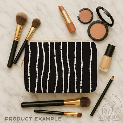 Blotted Wavy Stripe Seamless Pattern | Black and White Digital Paper, Hand Drawn Line Fabric, Modern Minimal Scrapbook Background,