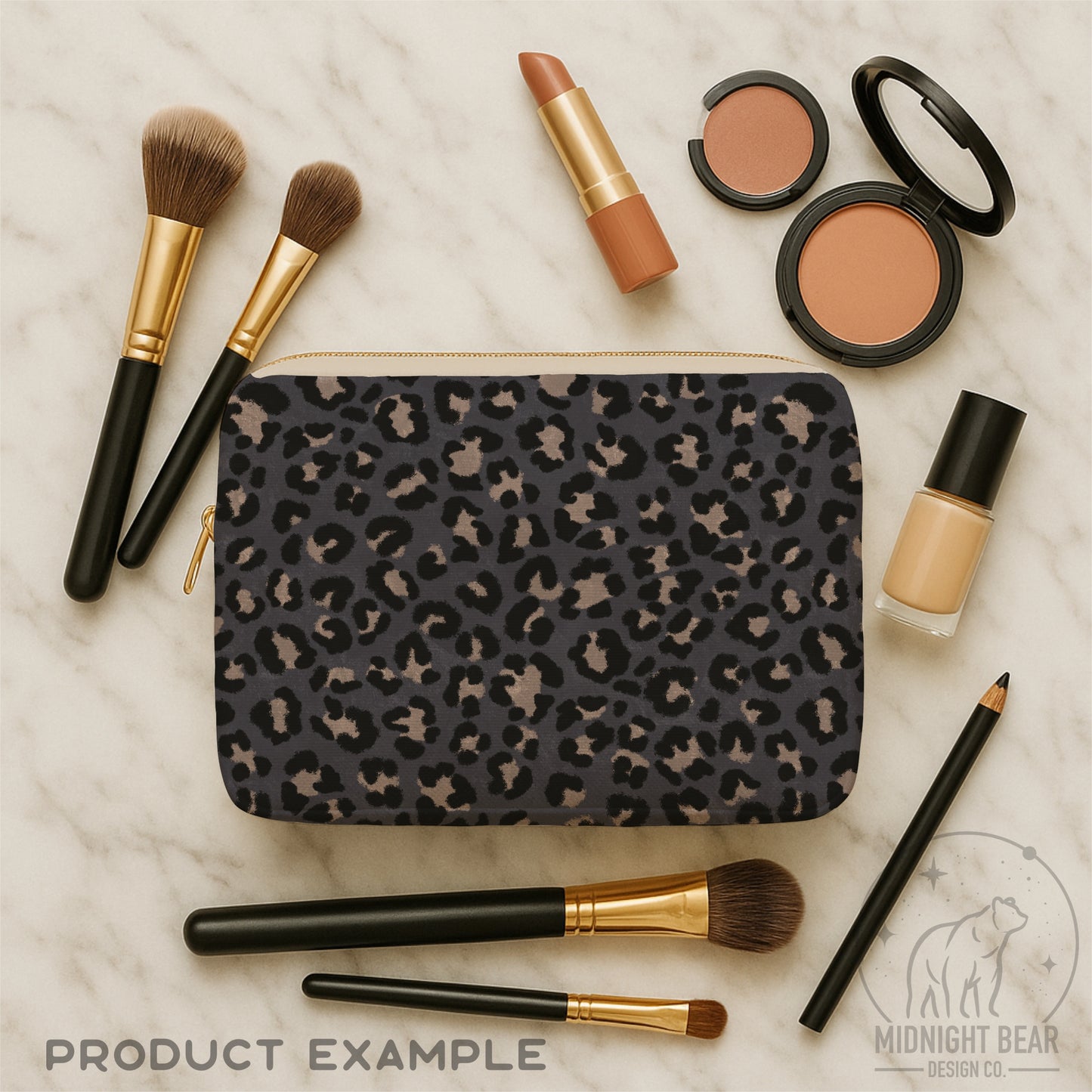 Black and Tan Leopard Print Seamless Pattern | Neutral Leopard Animal Print Design | Minimal Safari Fabric, Wallpaper, Digital Paper