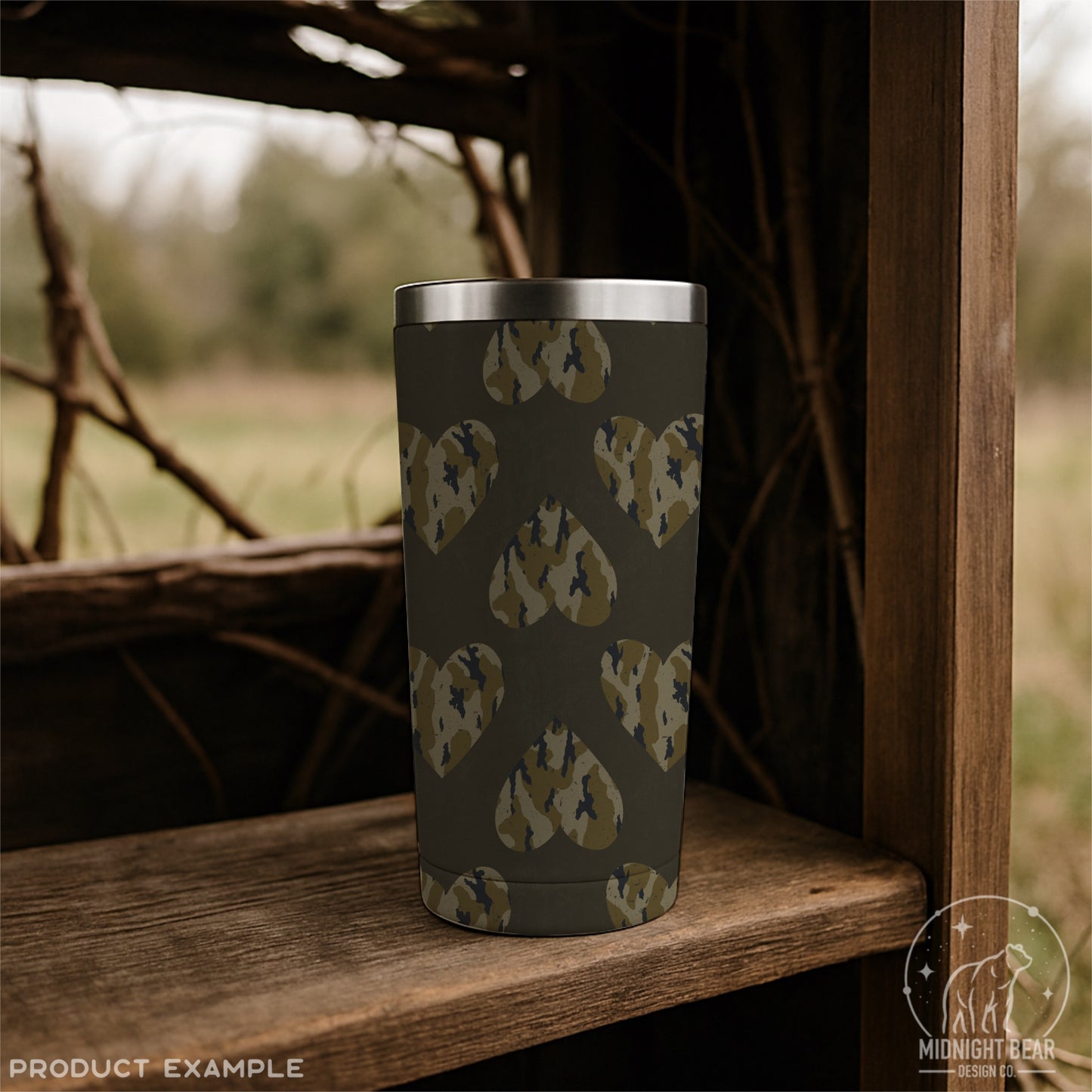 Camo Heart Seamless Pattern Everglade Green