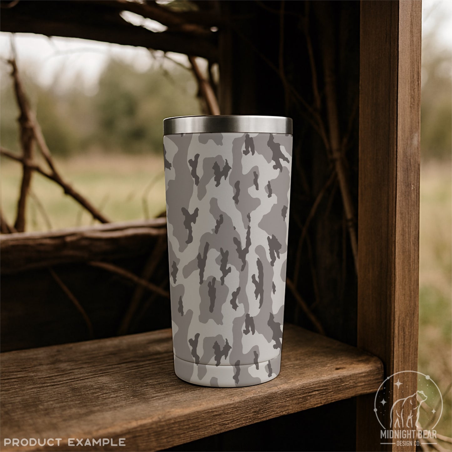 Bottomland Style Camo Seamless Pattern | Grey Neutral Hunting Camouflage
