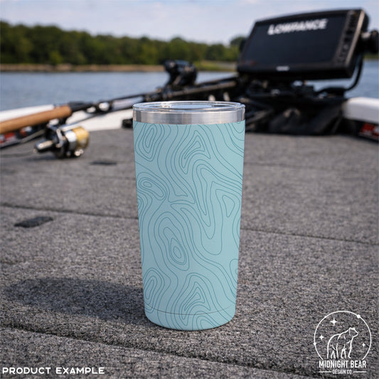 Coastal Blue Topographic Map Seamless Pattern