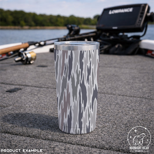 Bark Camo Seamless Pattern Blue Gray Woodland
