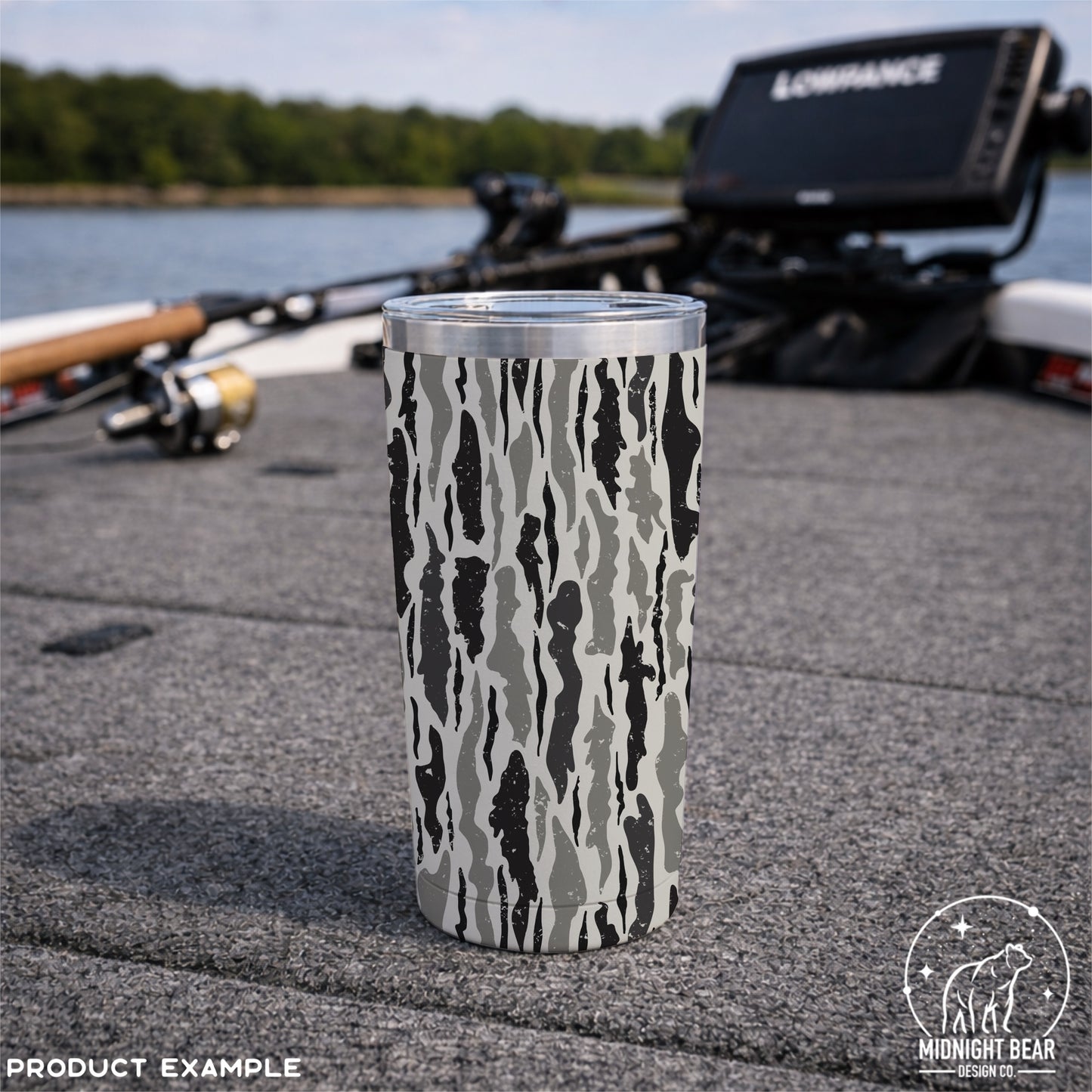 Bark Camo Seamless Pattern Gray & Black