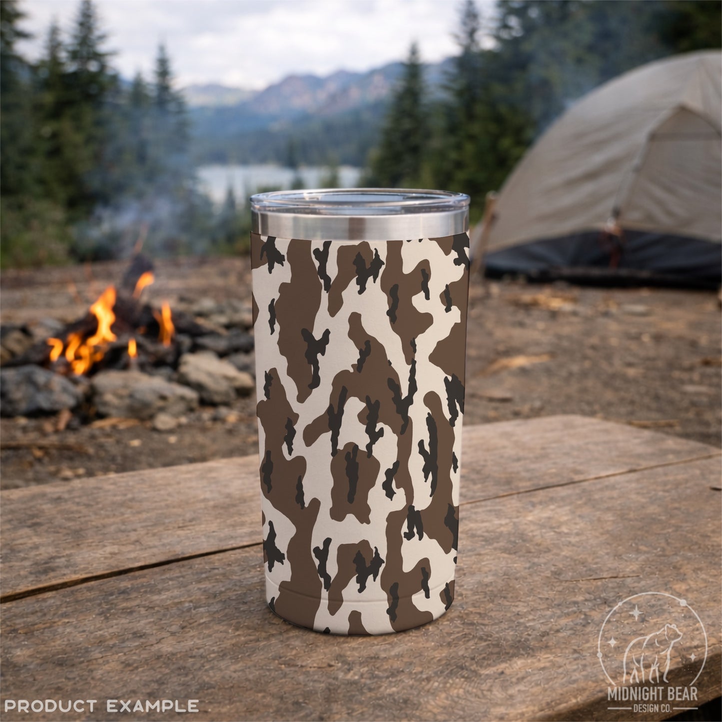Bottomland Style Camo Seamless Pattern | Neutral Tan Brown Hunting Camouflage