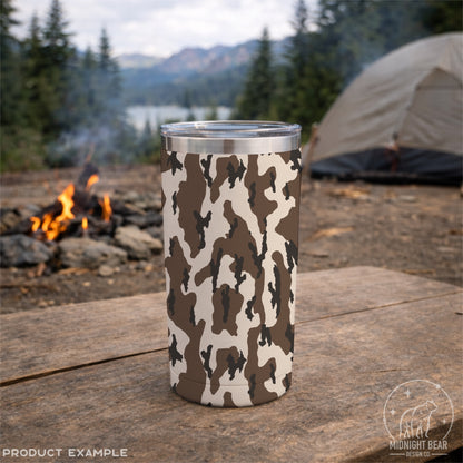 Bottomland Style Camo Seamless Pattern | Neutral Tan Brown Hunting Camouflage