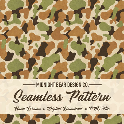 Duck Camo Seamless Pattern, Retro Hunting Camouflage Design, Outdoor Fabric, Wallpaper, Digital Paper, Sublimation, Old School Camo