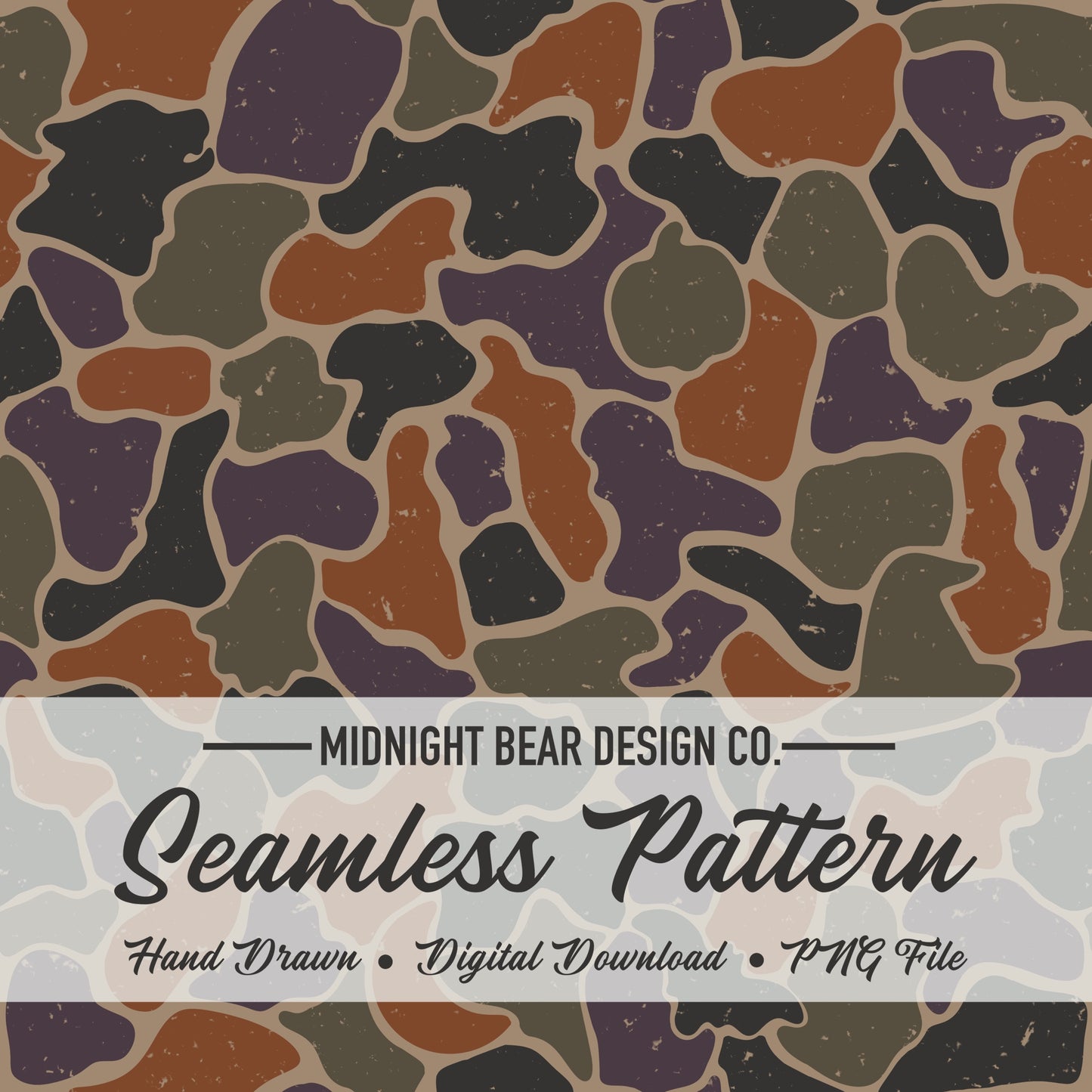 Halloween Camo Seamless Pattern Green Orange Purple