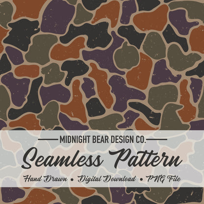 Halloween Camo Seamless Pattern Green Orange Purple