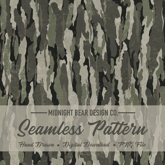 Grey Green Bark Camo Seamless Pattern, Sage Timber