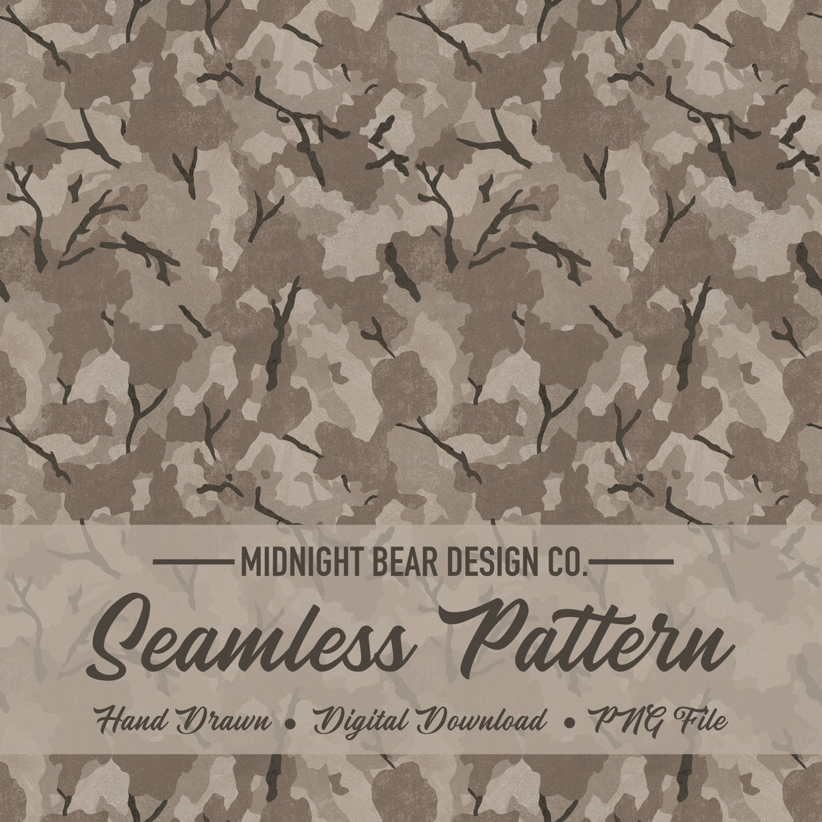 Stone Neutral Brushline Camo Seamless Pattern