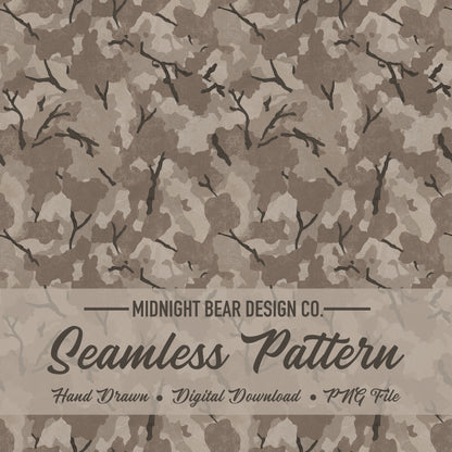Stone Neutral Brushline Camo Seamless Pattern