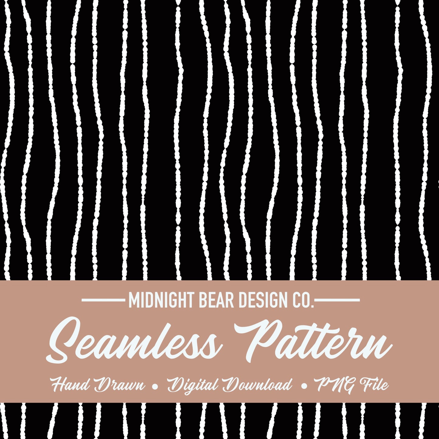 Blotted Wavy Stripe Seamless Pattern | Black and White Digital Paper, Hand Drawn Line Fabric, Modern Minimal Scrapbook Background,