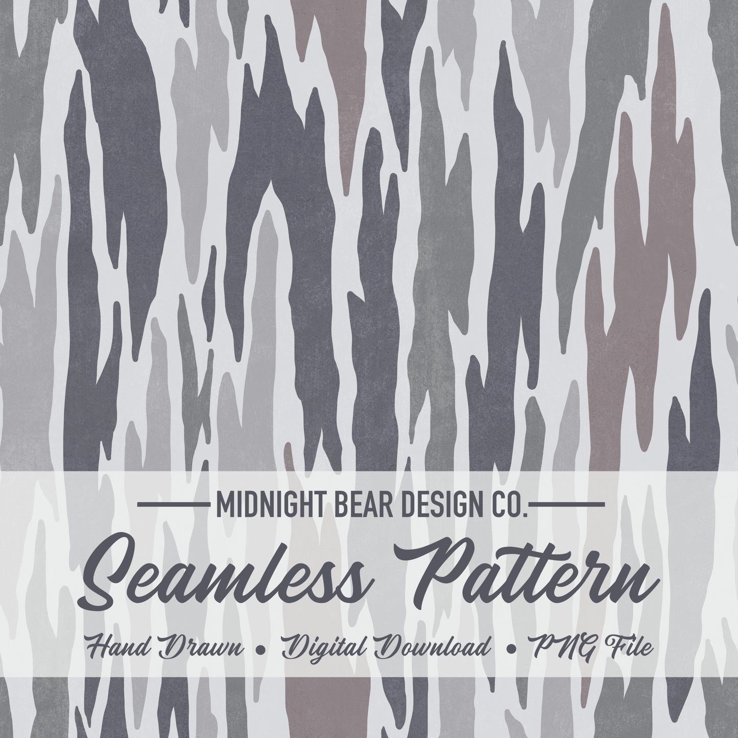 Bark Camo Seamless Pattern Blue Gray Woodland