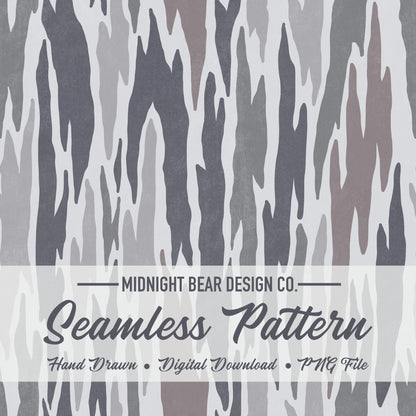 Bark Camo Seamless Pattern Blue Gray Woodland