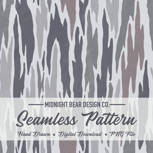 Bark Camo Seamless Pattern Blue Gray Woodland