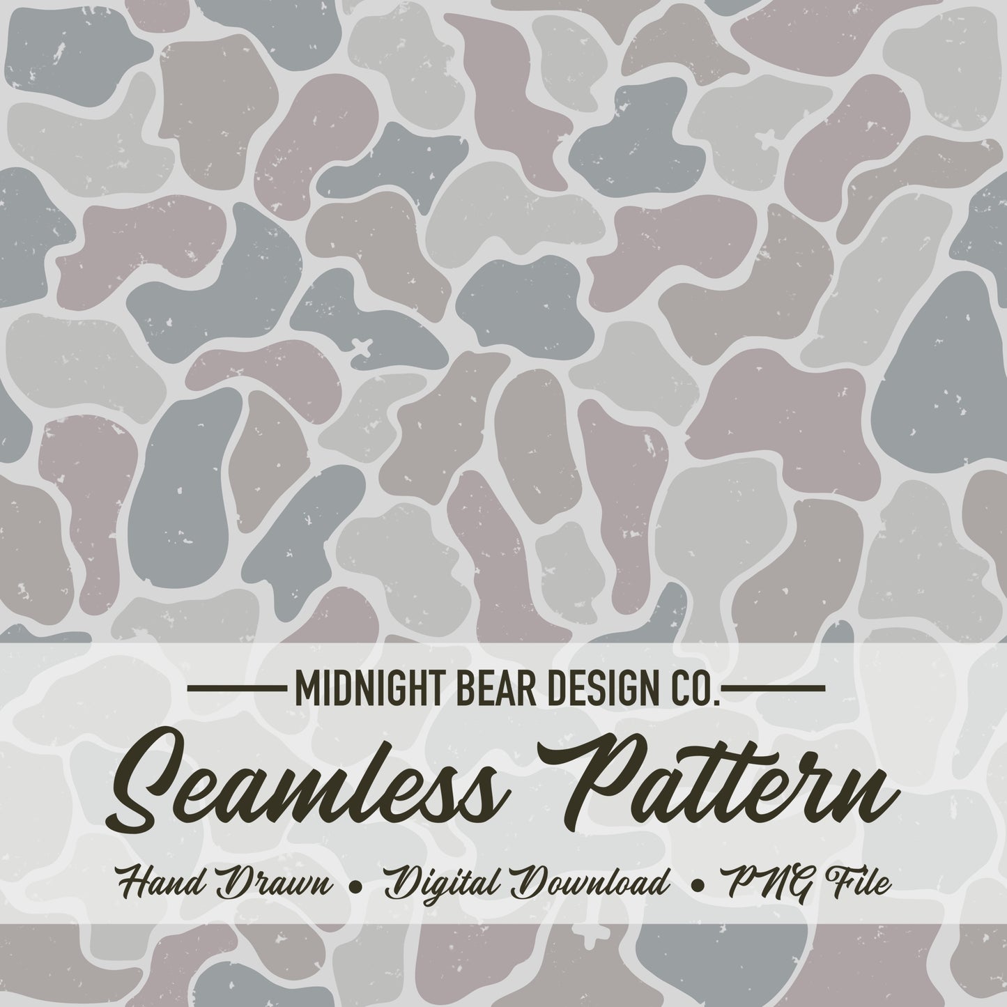 Hidden Cross Duck Camo Seamless Pattern Blue Grey