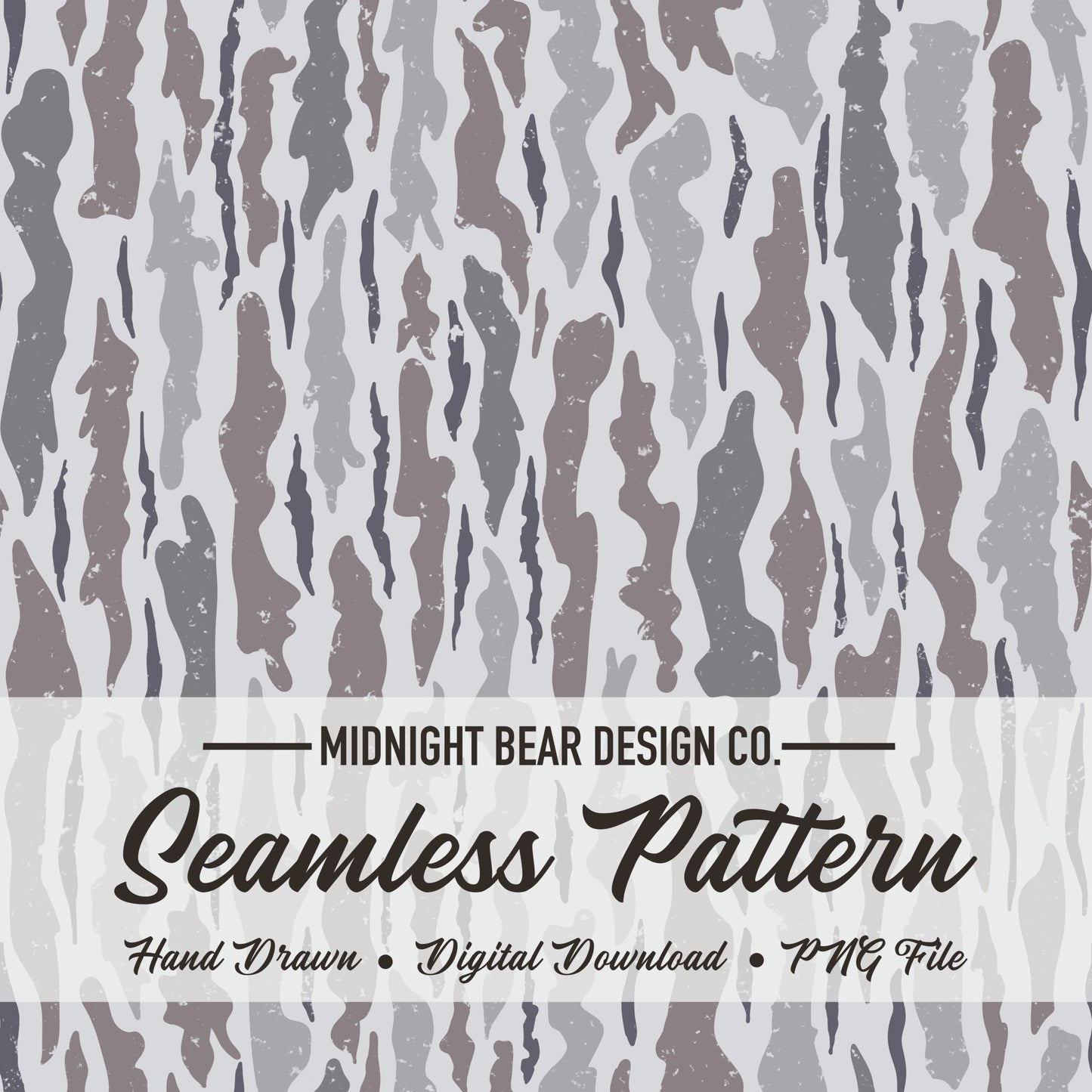 Bark Camo Seamless Pattern Winter Gray