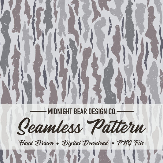 Bark Camo Seamless Pattern Winter Gray
