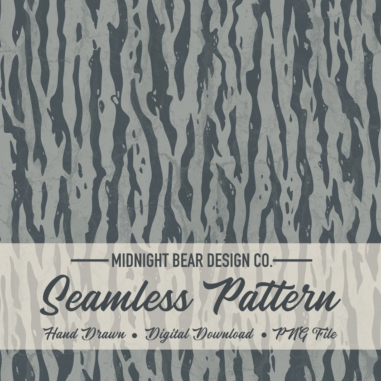 Blue Smoke Bark Camo Seamless Pattern