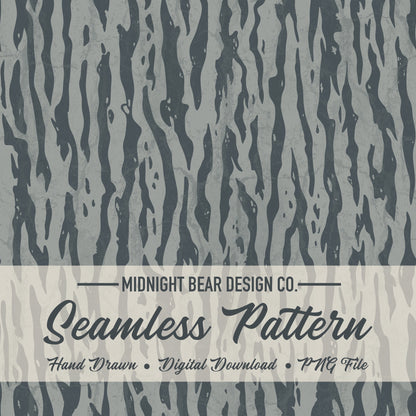 Blue Smoke Bark Camo Seamless Pattern