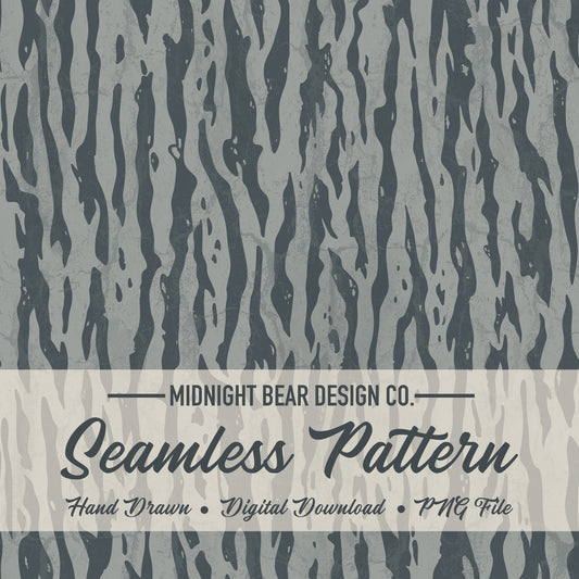 Blue Smoke Bark Camo Seamless Pattern