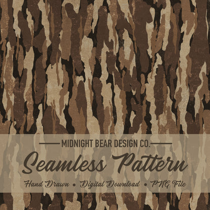 Brown Bark Camo Seamless Pattern, Woodland Timber