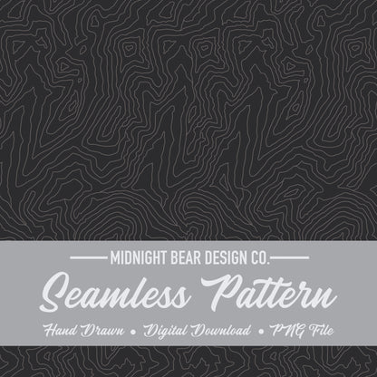 Topographic Map Seamless Pattern | Charcoal Contour Lines | Modern Outdoor Terrain Design, topographic map, hiking seamless, Topo