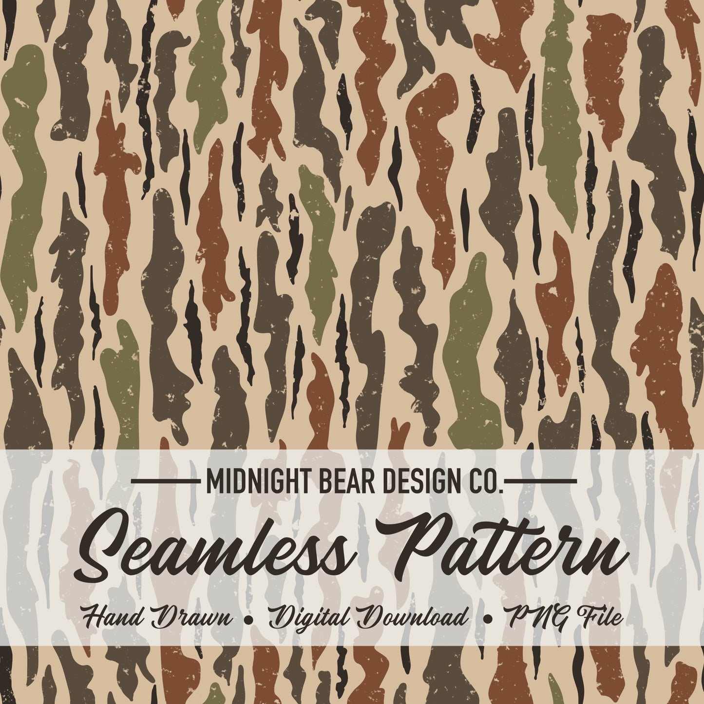 Traditional Bark Camo Seamless Pattern Green and Brown Classic